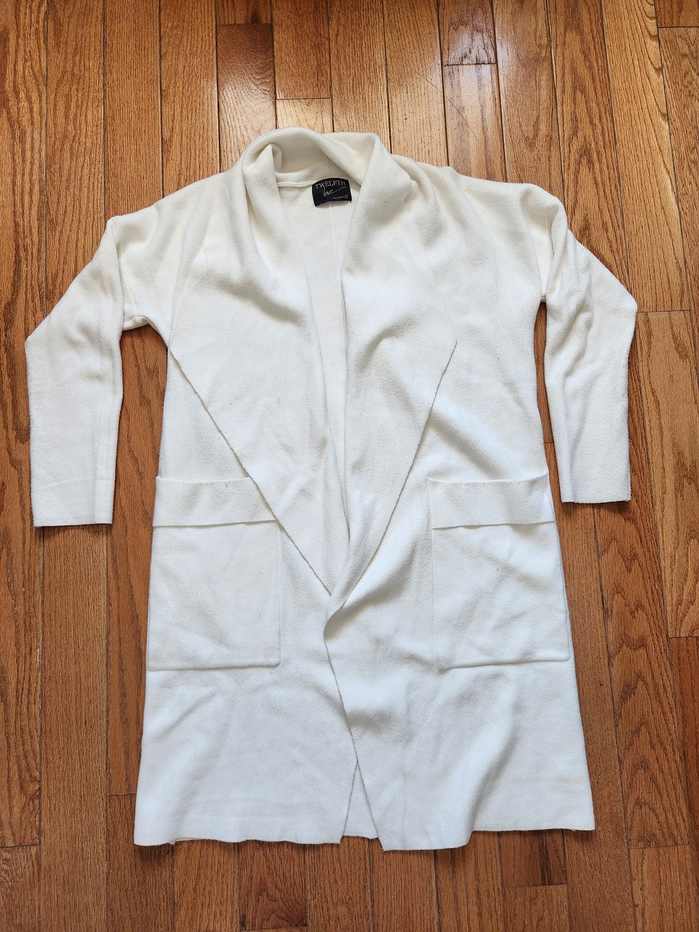 White Open Front Long Cardigan
